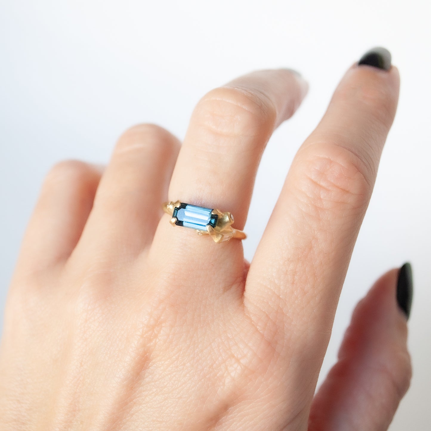 Blue Sapphire Cluster Ring
