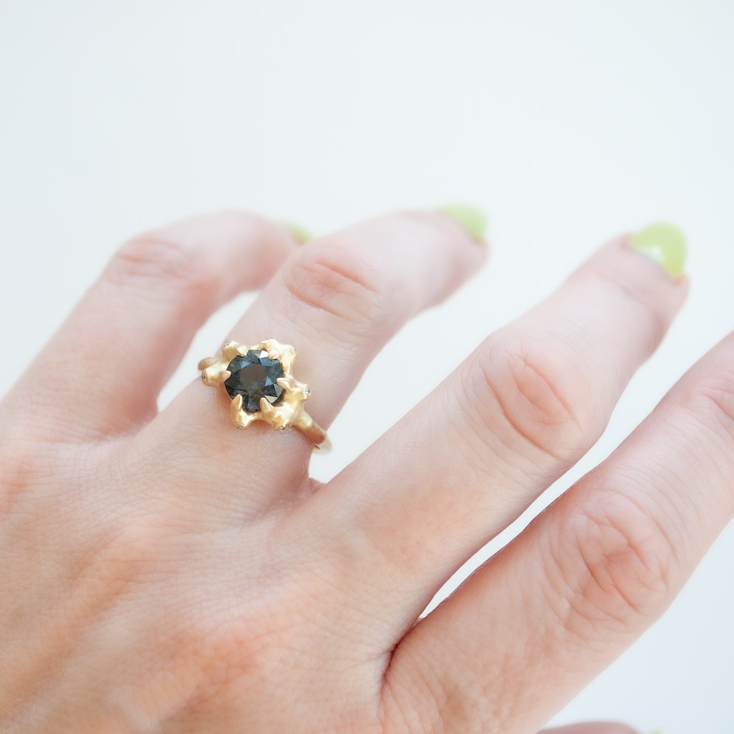 Blue Sapphire Barnacle Cluster Ring