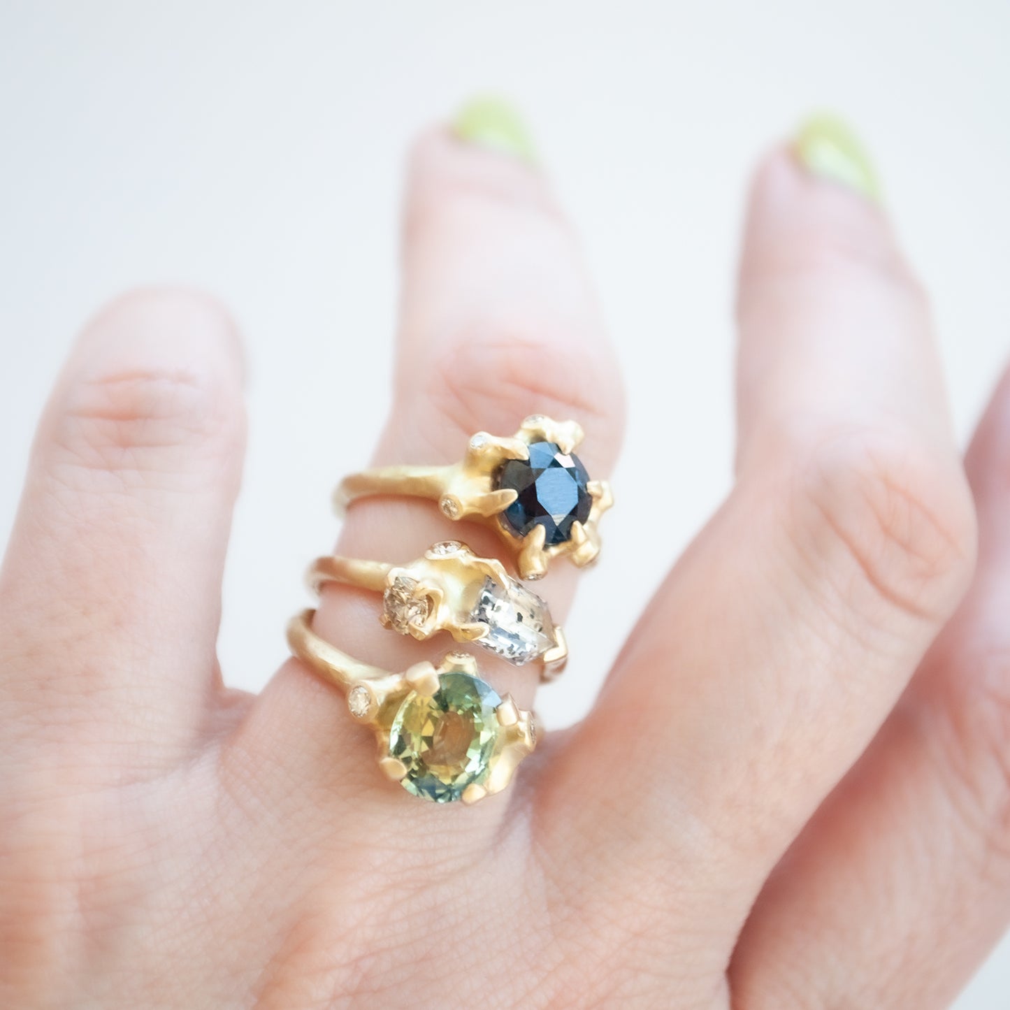 Ink Blot Diamond Cluster Ring