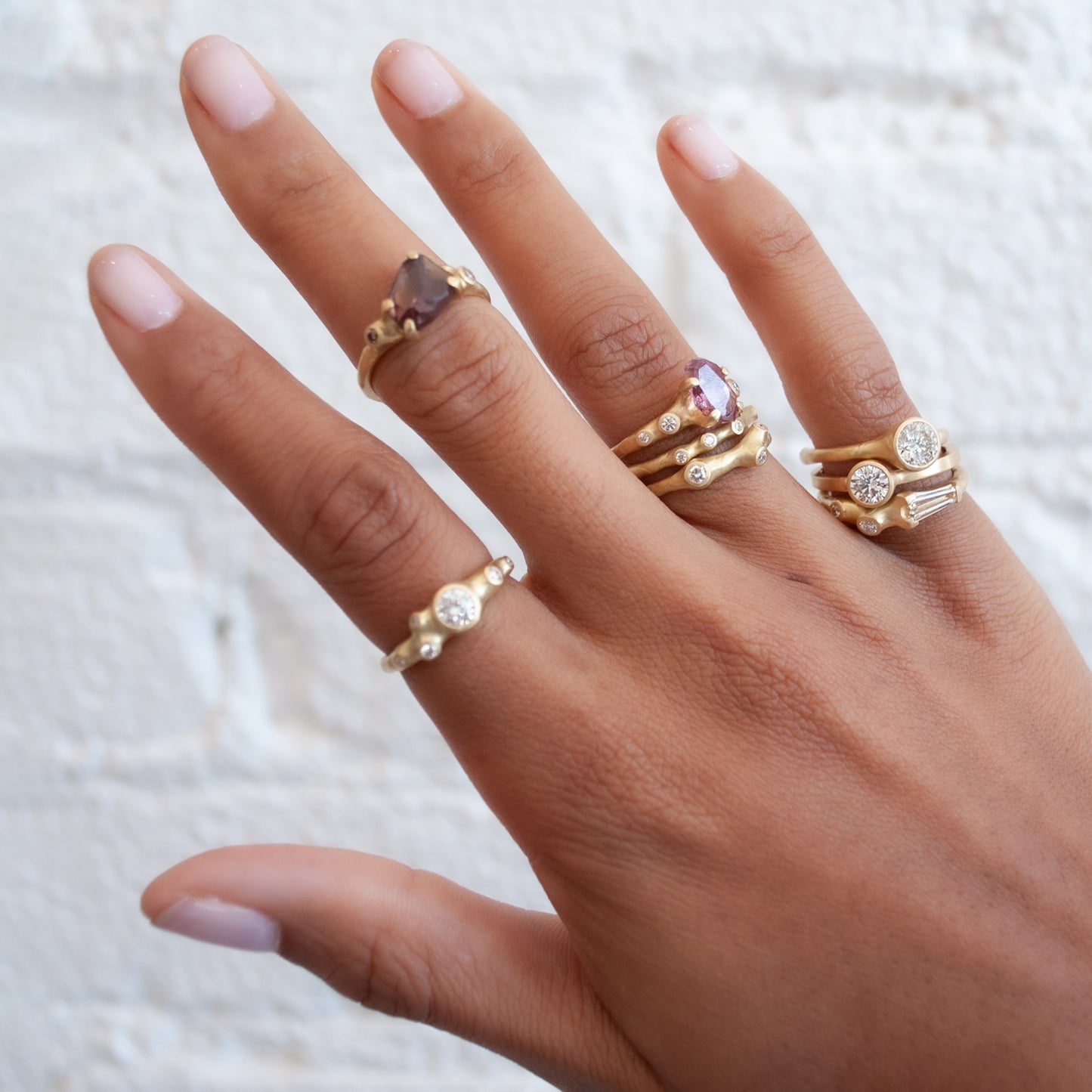 Garnet Rough Luxe Cluster Ring