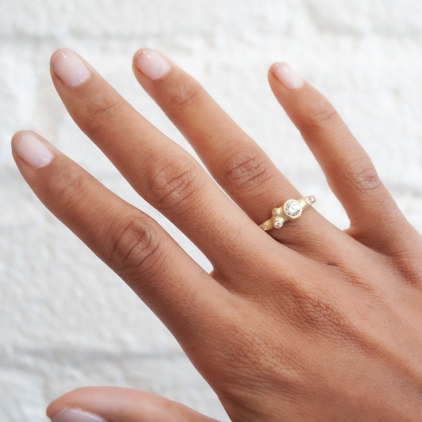 Six Barnacle White Diamond Ring