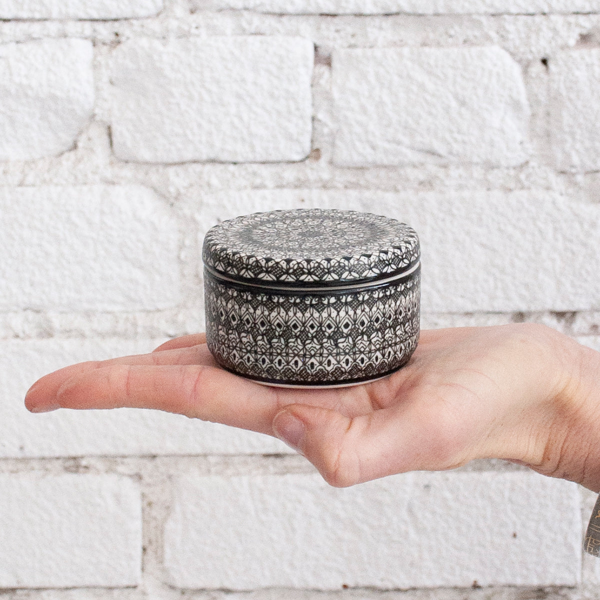 Small Flat Lidded Jar