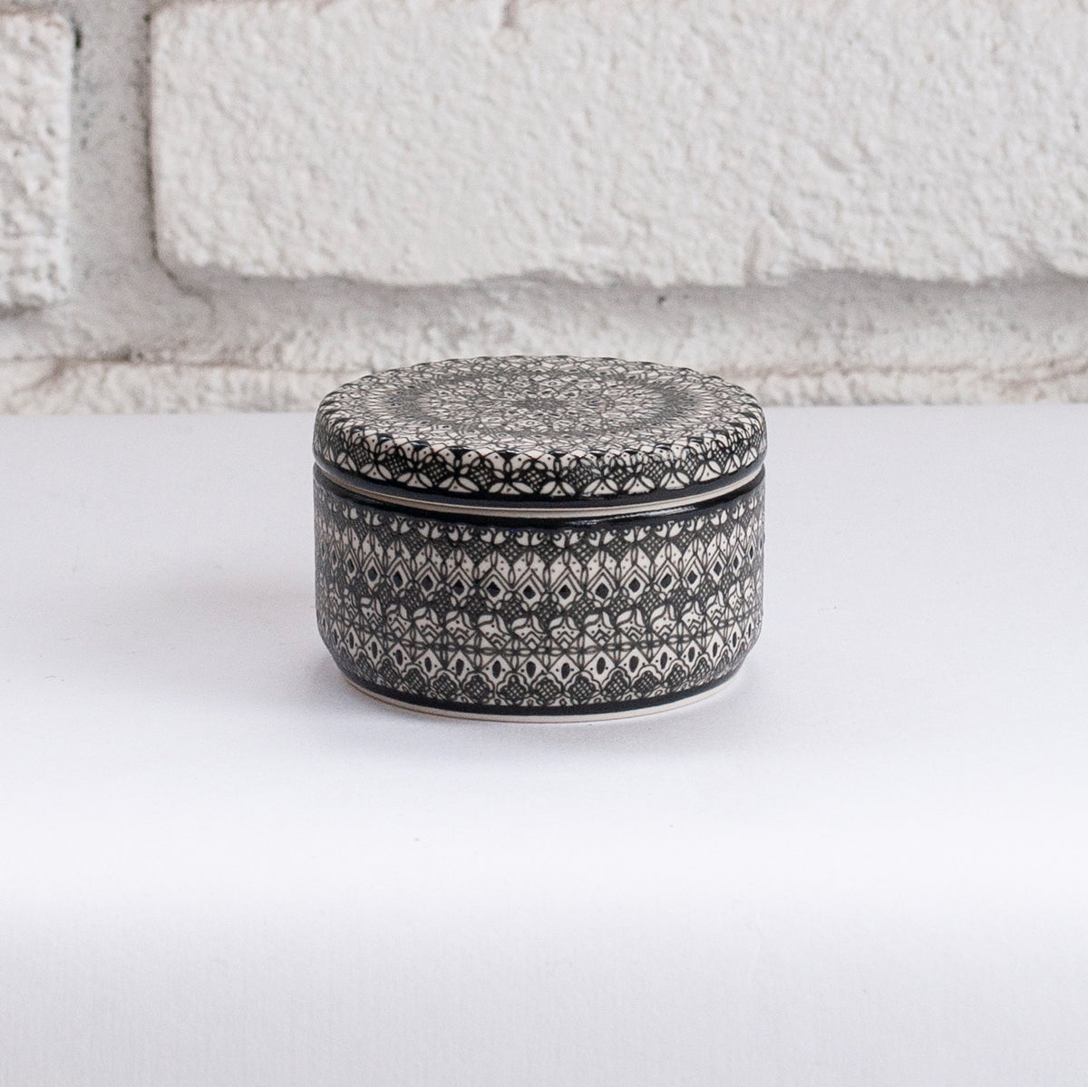 Small Flat Lidded Jar
