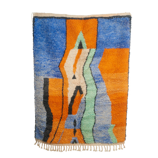 Orange & Blue Moroccan Rug