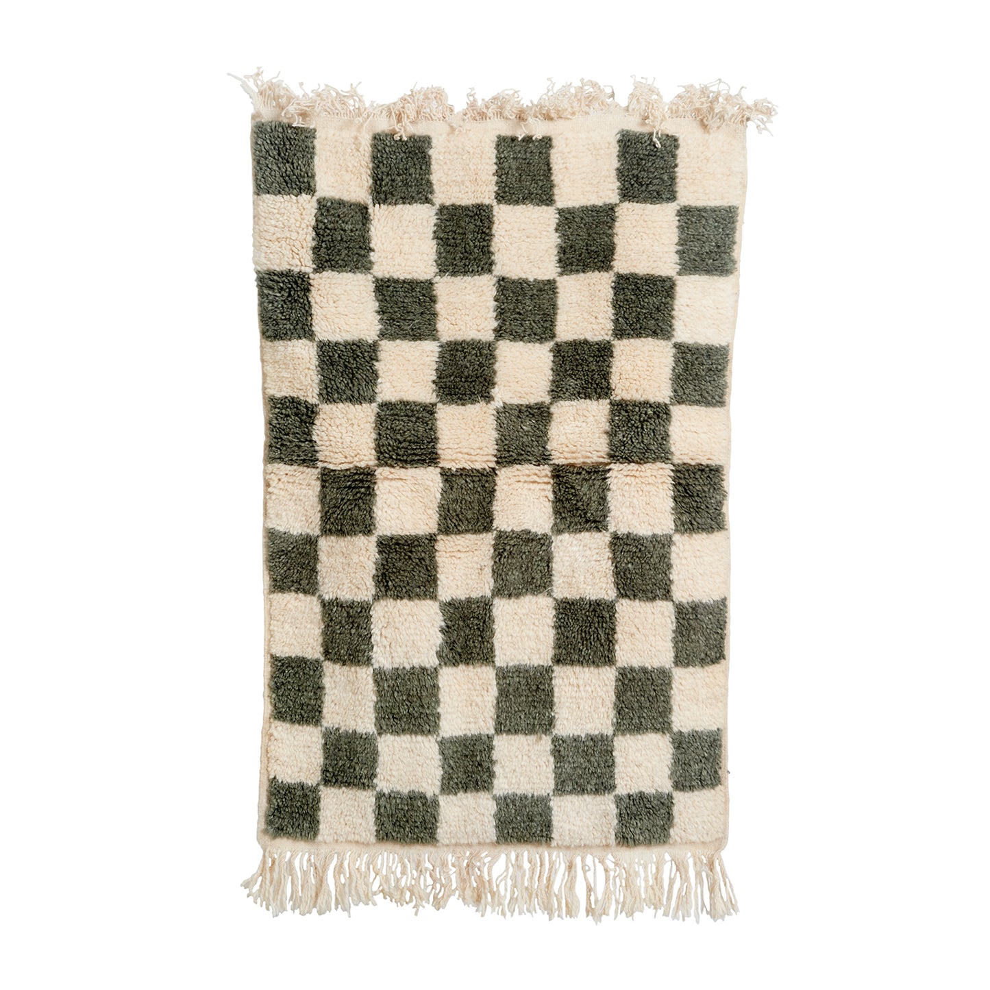 White & Gray Checkerboard Rug