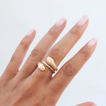 Gold Double Snake Ring