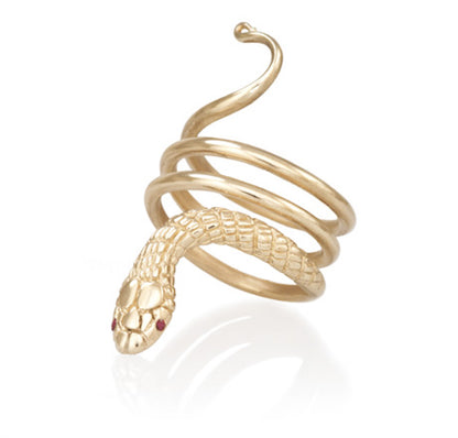 Gold Cleopatra Snake Ring