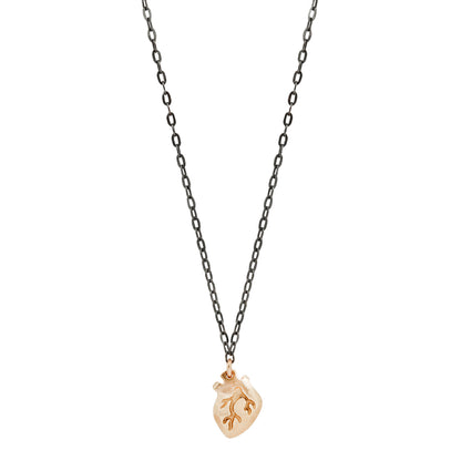 Tiny Mixed Metal Heart Necklace