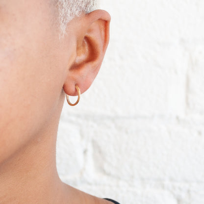 Gold Knife Edge Hoops