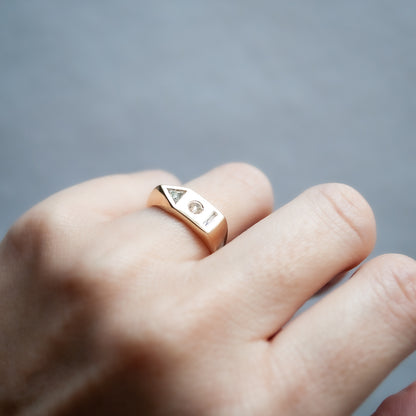 White Diamond Bauhaus Ring