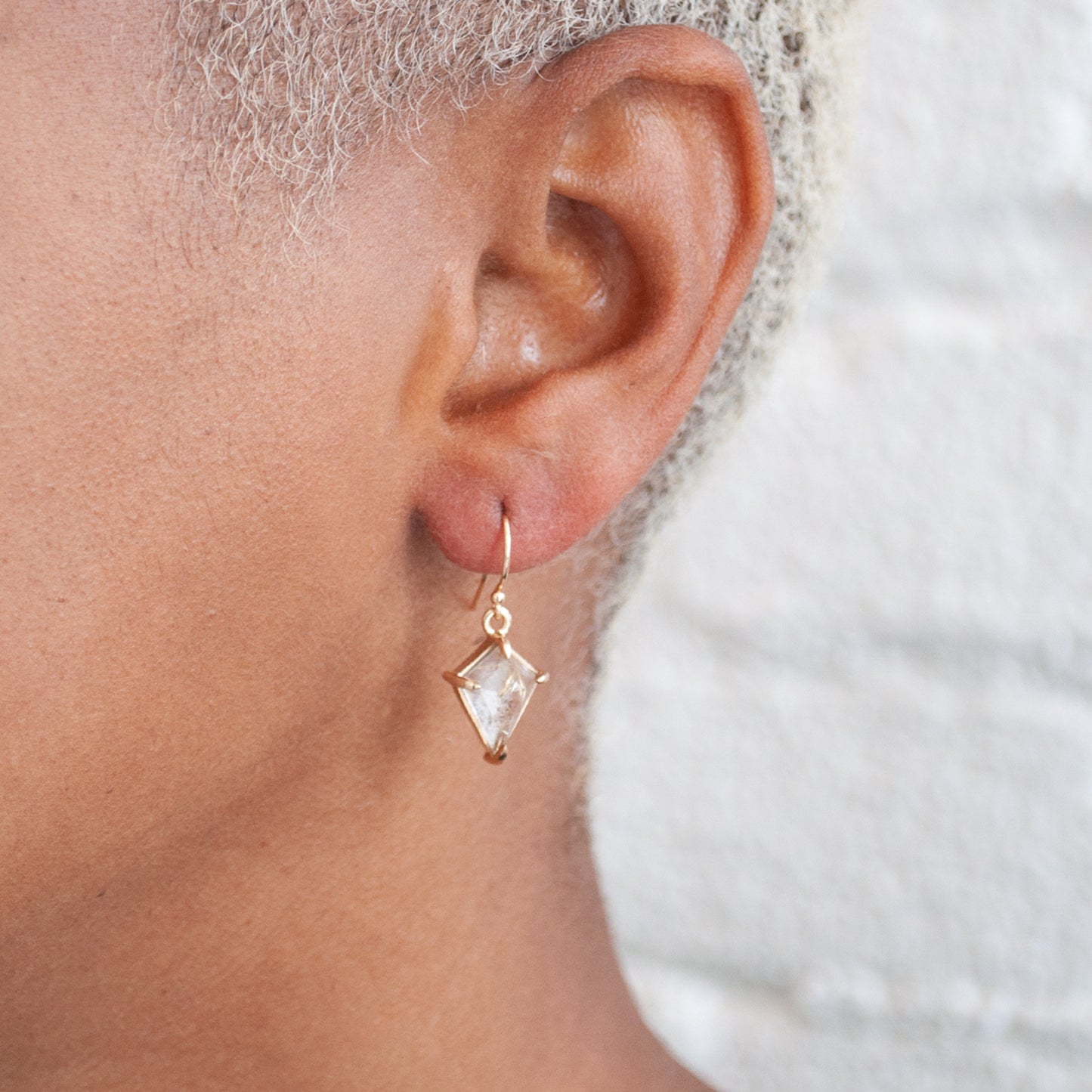 Large Yellow Quartz Kite Drop Earrings