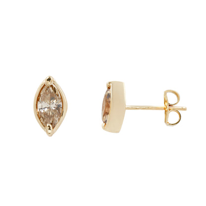 Champagne Diamond Marquise Studs