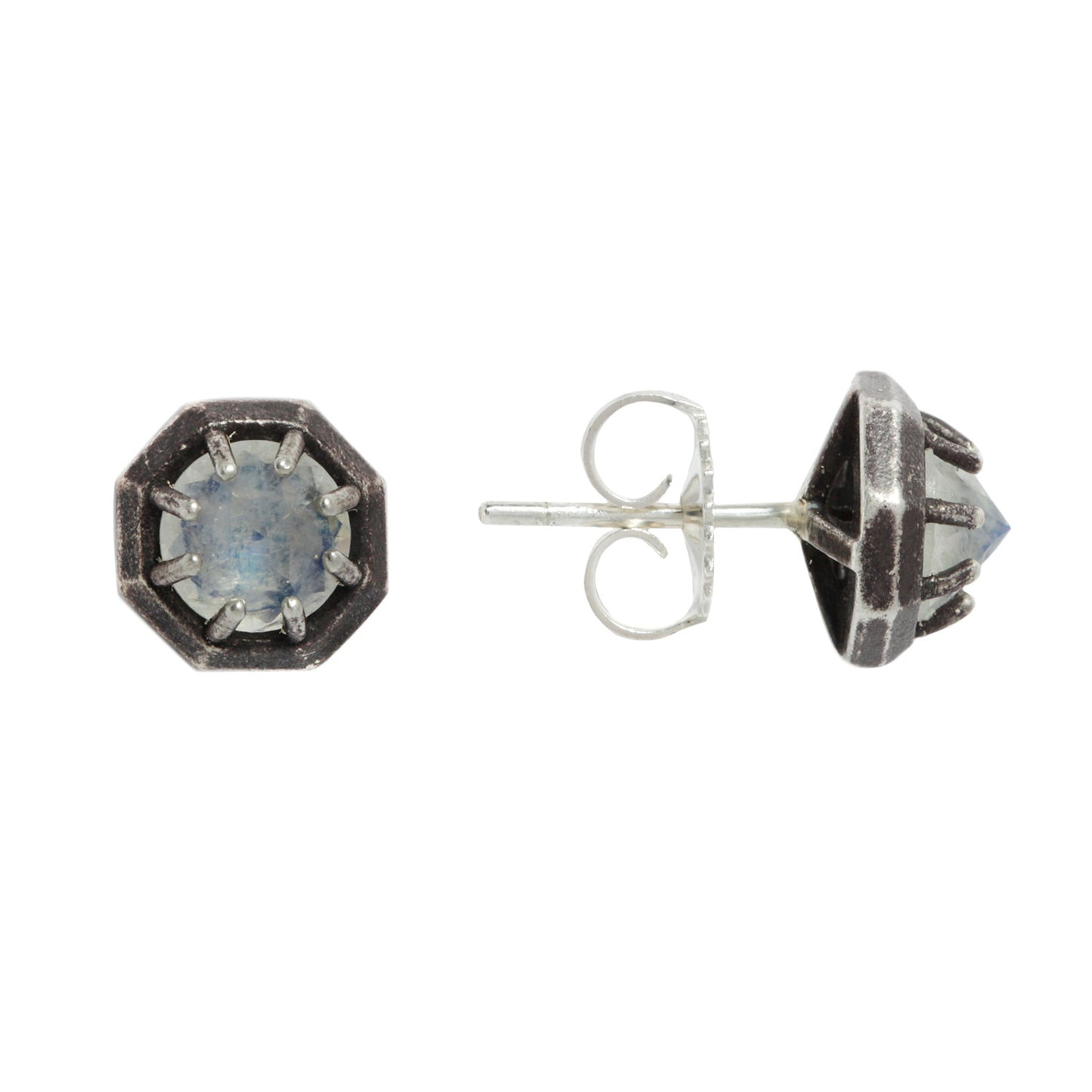 Rainbow Moonstone Studs