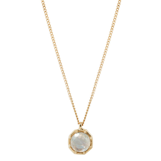 Rainbow Moonstone Octagon Necklace