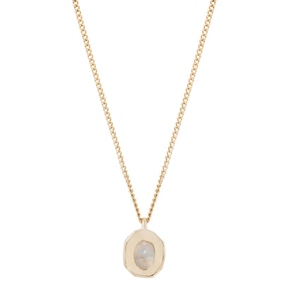 Rainbow Moonstone Octagon Necklace