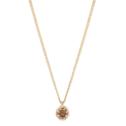 Small Champagne Quartz Octagon Necklace