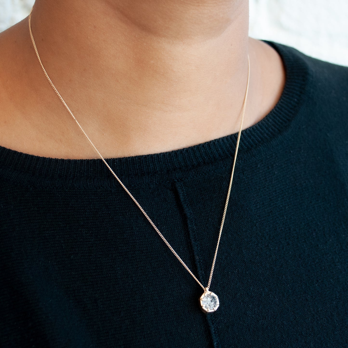 Brilliant Cut Salt + Pepper Necklace