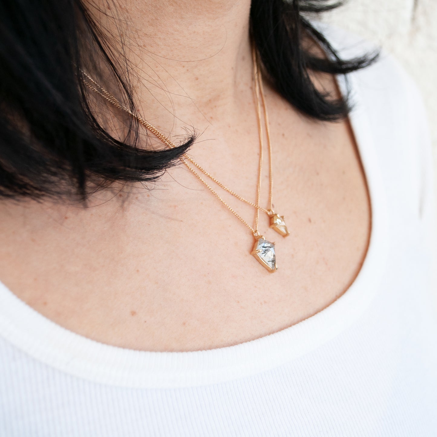 Small Yellow Quartz Kite Necklace