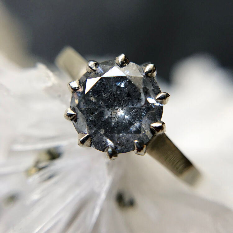 Moonlit Diamond Solitaire Ring