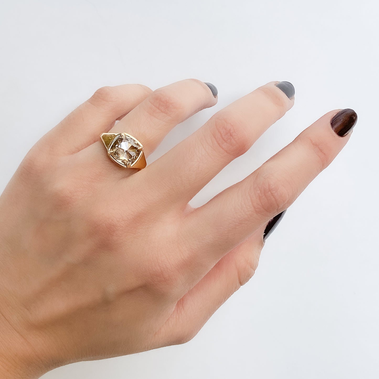 Champagne Cushion Diamond Solitaire