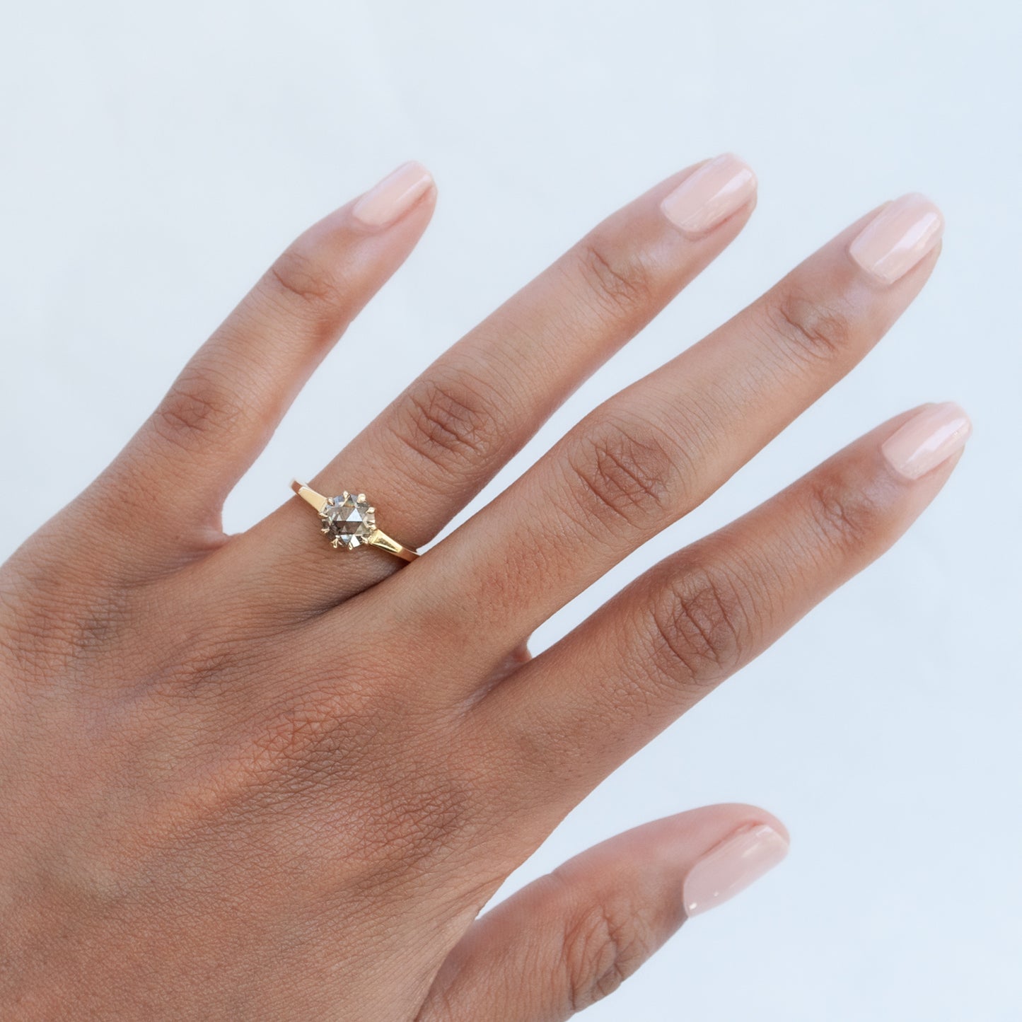 Roses & Cognac Solitaire Ring
