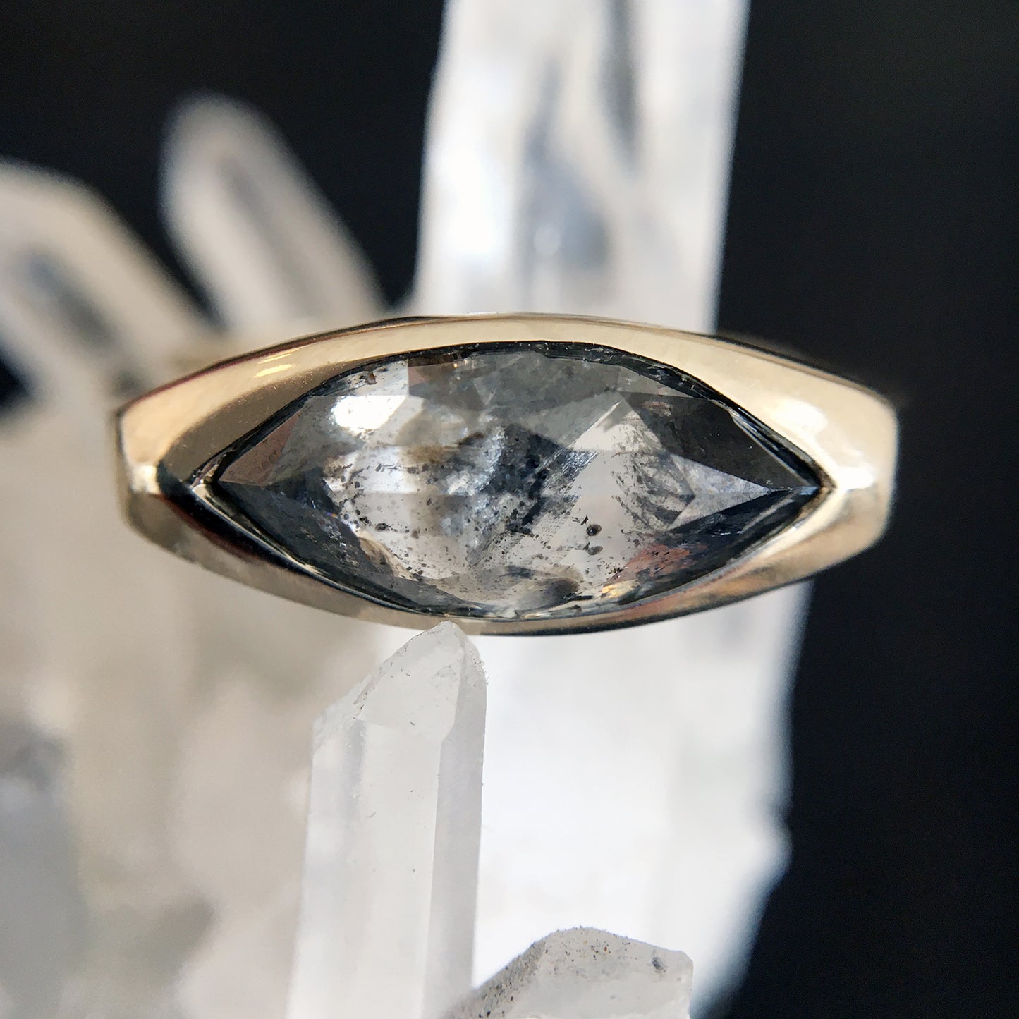 Smoke Signal Marquise Ring