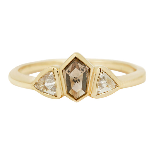 Sunlit Path Three Stone Ring