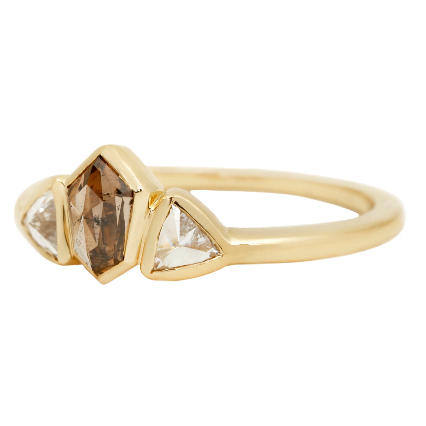 Sunlit Path Three Stone Ring