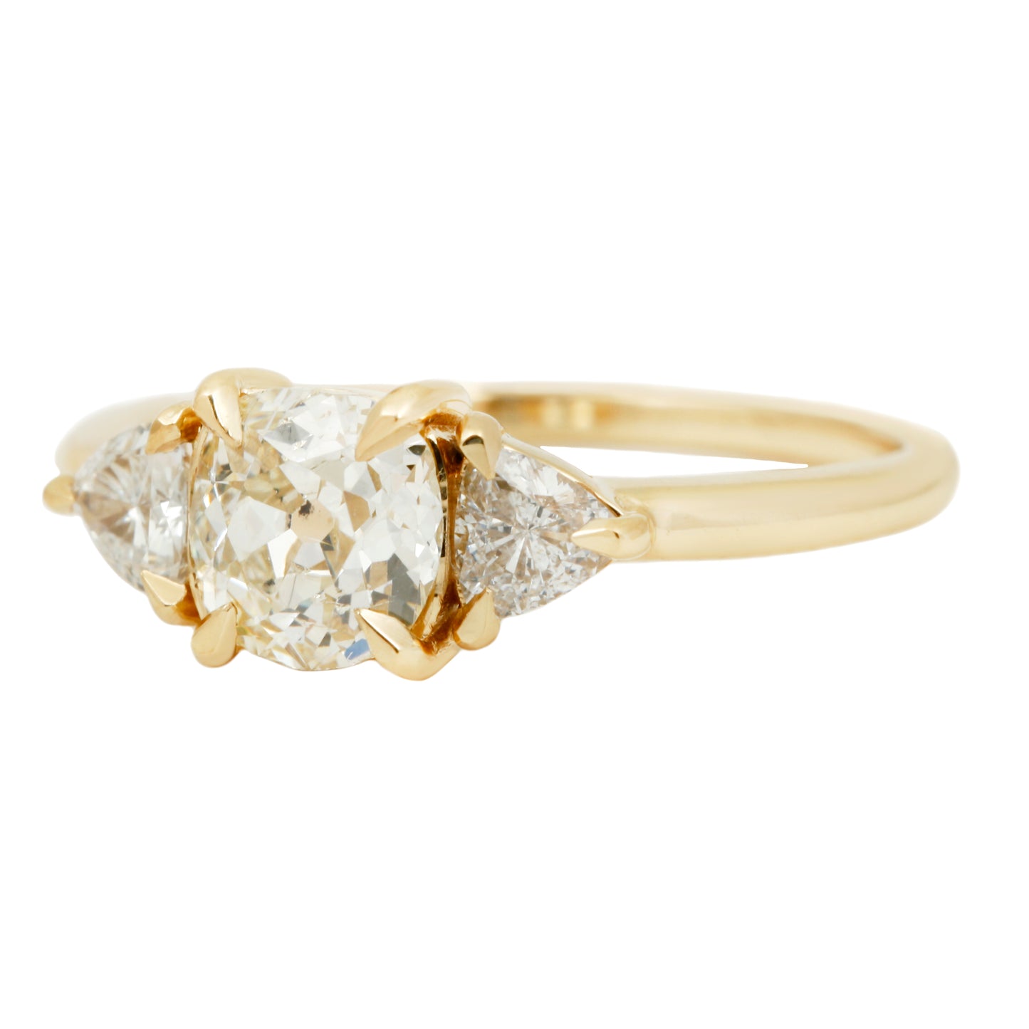 Spring Snowfall Three Stone Ring