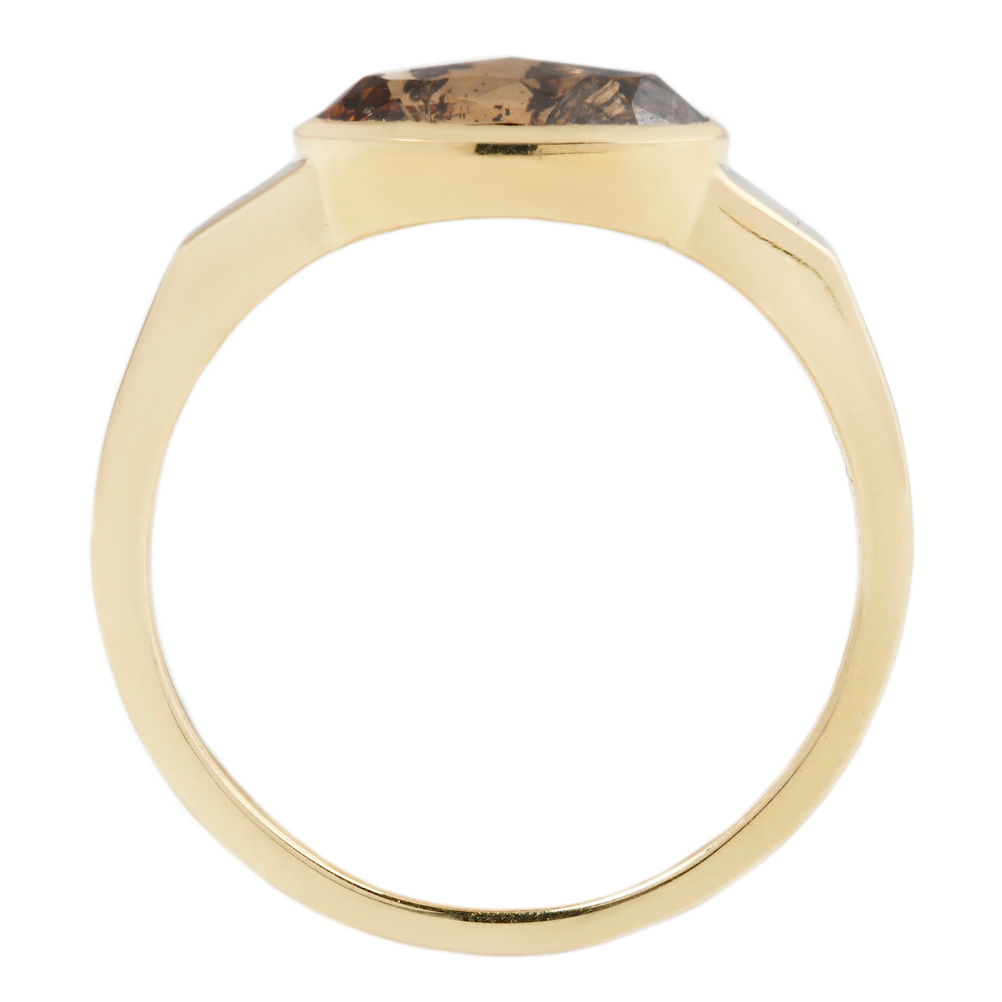 Rustic Brown Ellipse Ring