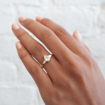 Pointed Pear Diamond Ring