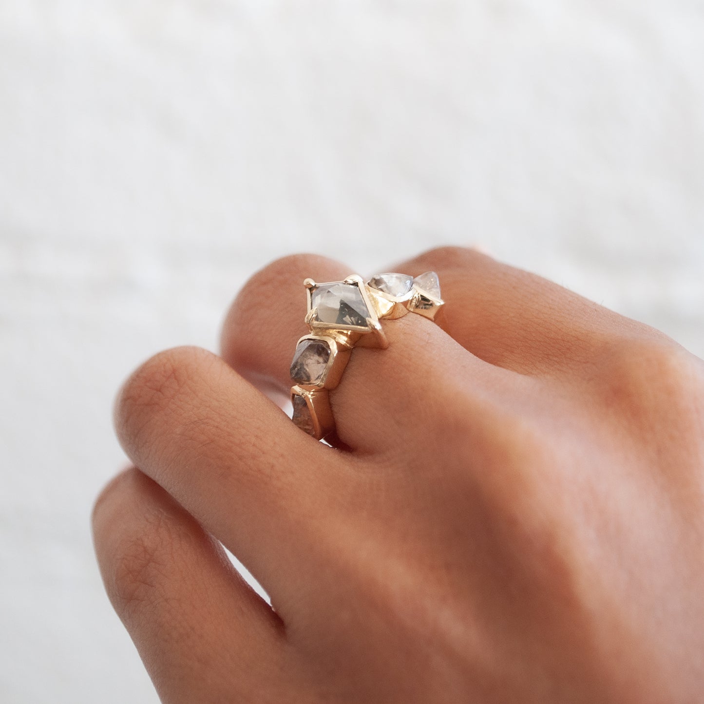 Rustic Kite Diamond Ring