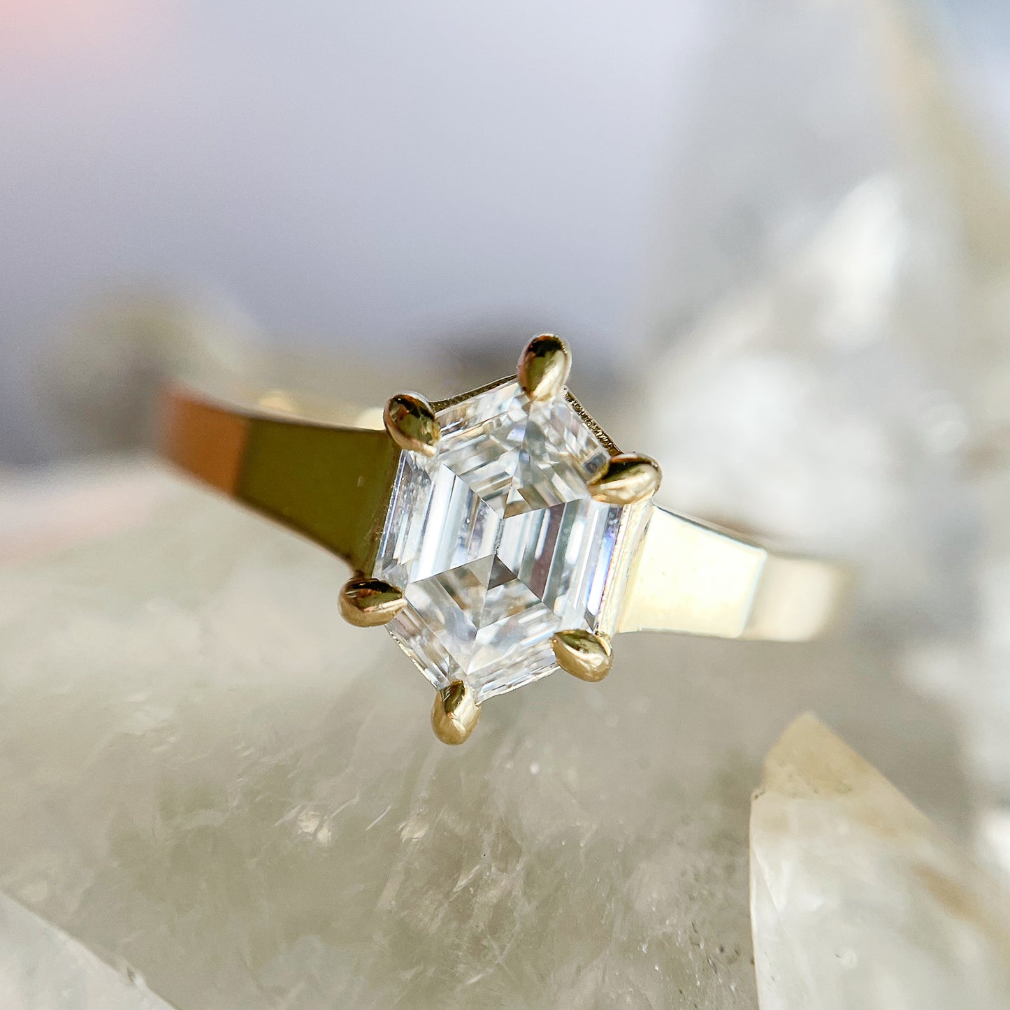 Bright Light Hexagon Ring