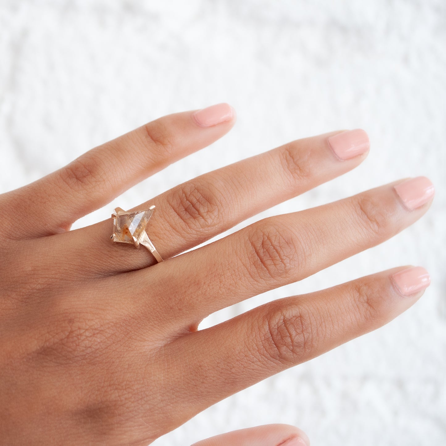 Large Yellow Quartz Kite Ring