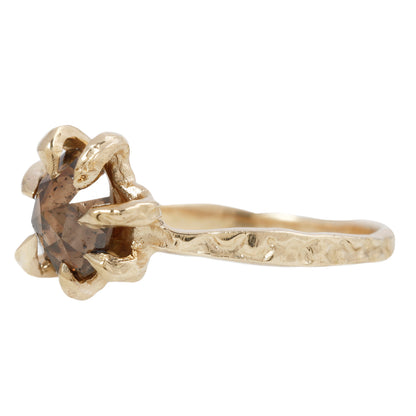 Round Cognac Stingray Claw Solitaire