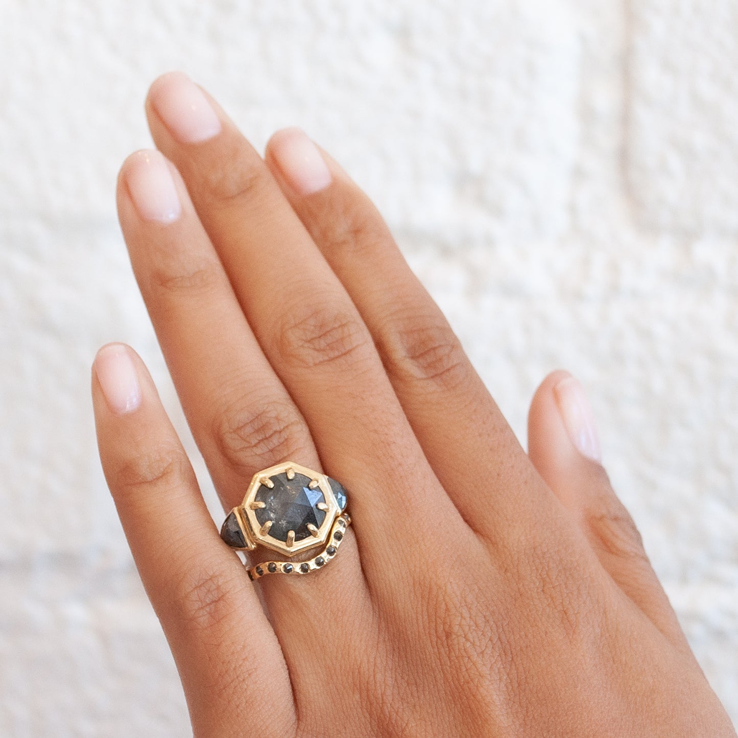 Three Diamond Cleopatra Ring
