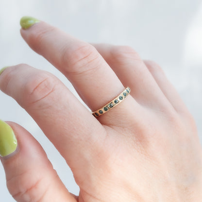 Green Diamond Eternity Band