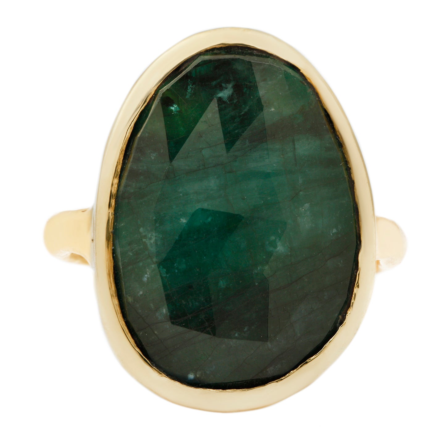 Crown Emerald Slice Ring