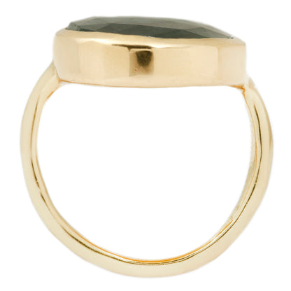 Crown Emerald Slice Ring