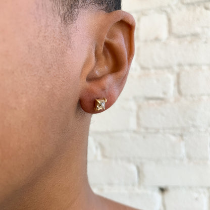 Octahedron Diamond Studs