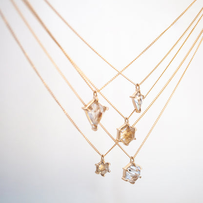 Large Quartz Hexagon Necklace