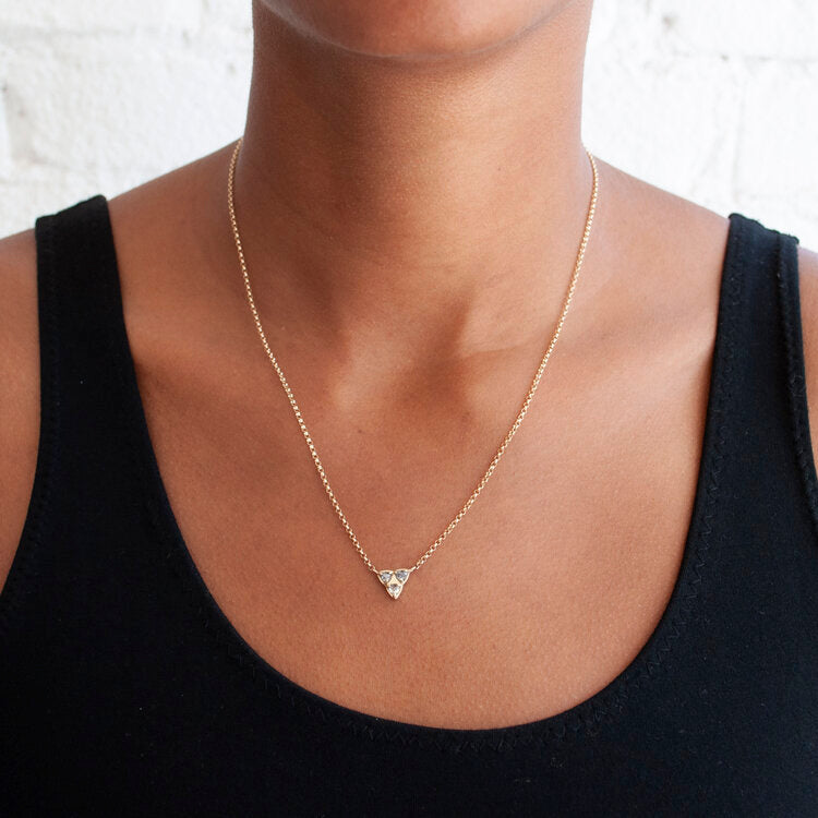 Three Triangle Diamond Necklace