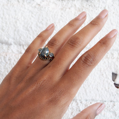 Triple Dark Salt + Pepper Ring