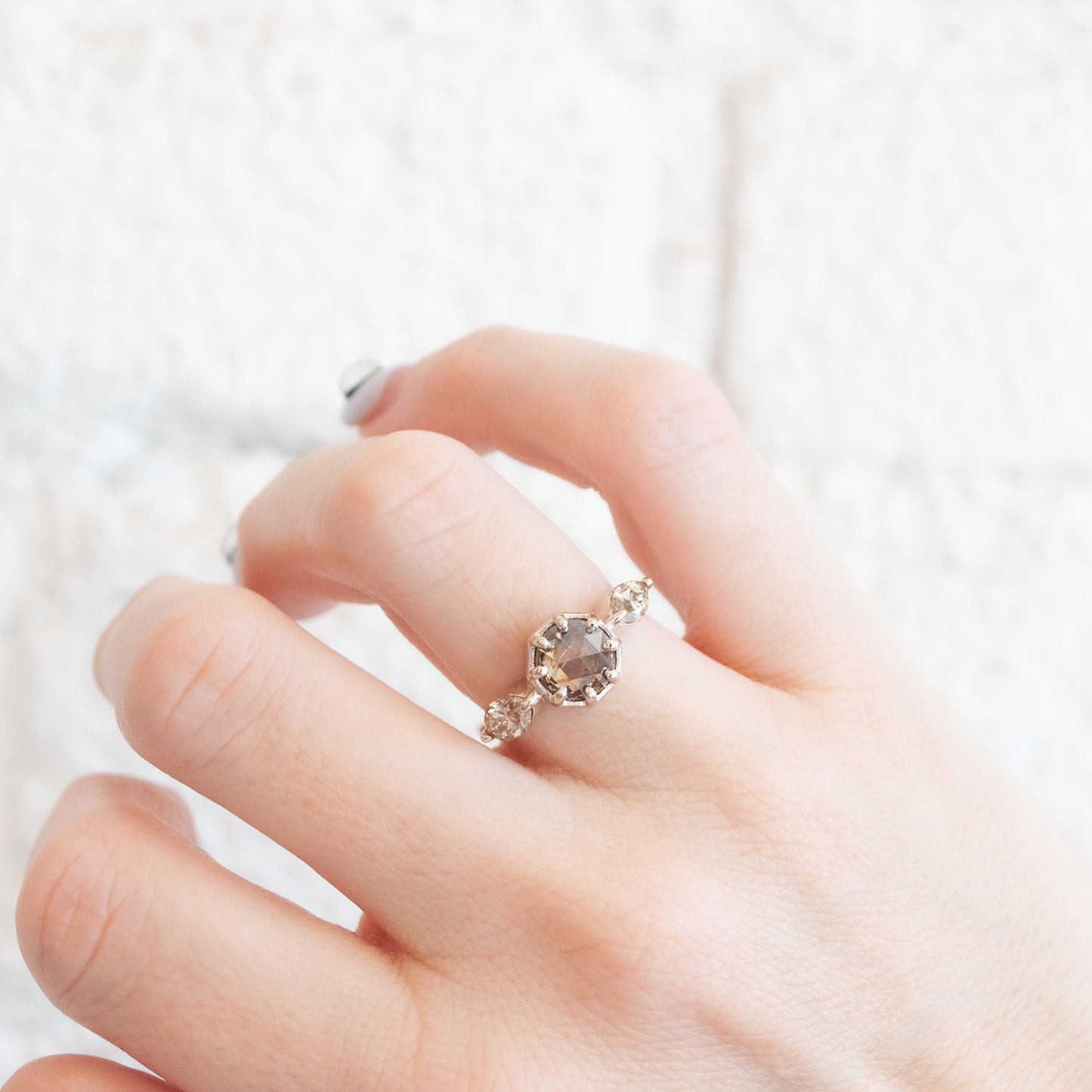 Cognac Diamond Marquise Ring