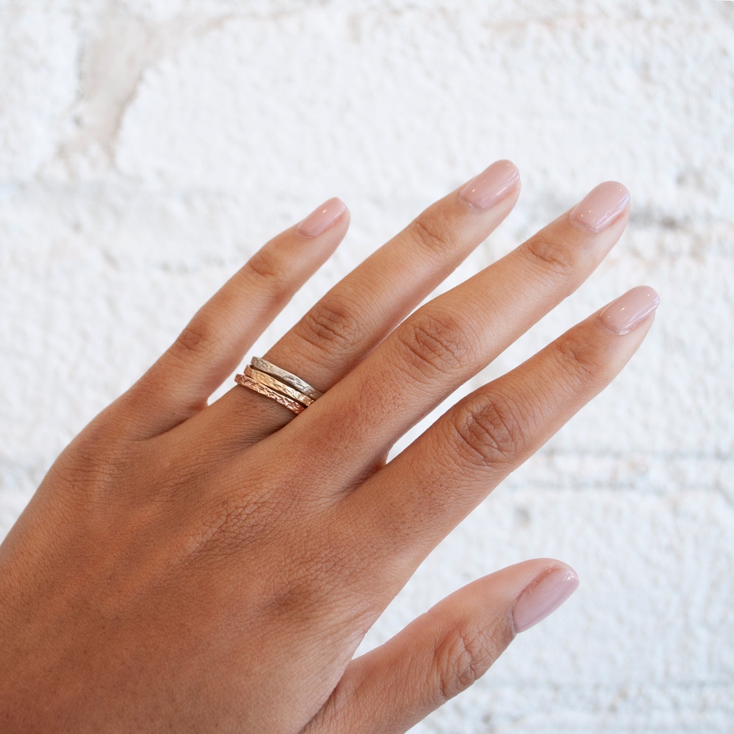 Rose Gold Snakeskin Stacking Band
