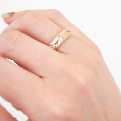 Octahedron Diamond Band