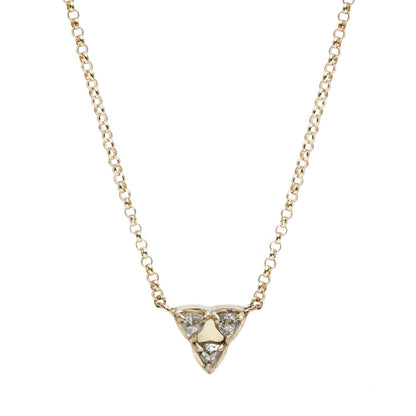 Lauren Wolf Three Diamond Triangle Necklace in Yellow Gold