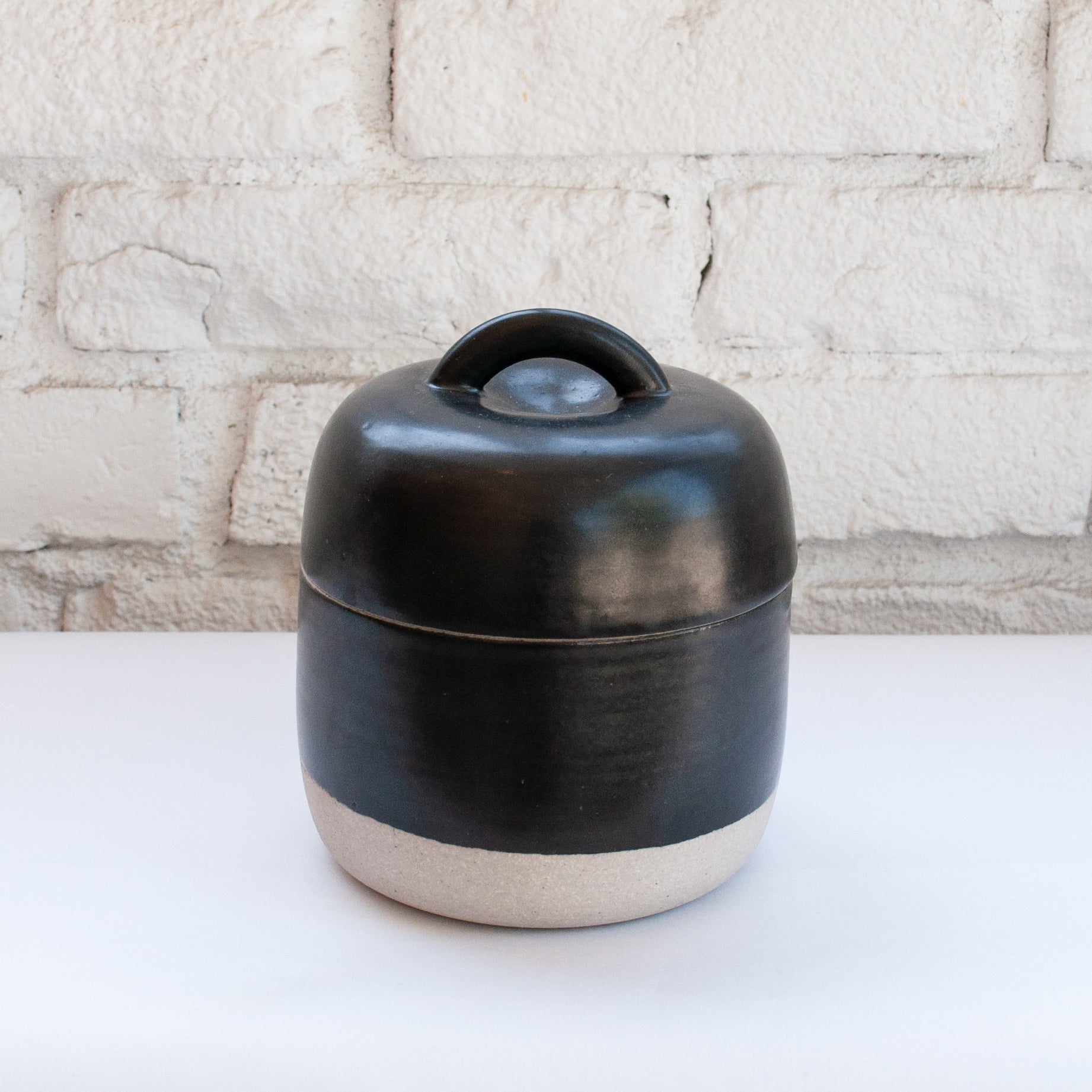 Len Carella Black Lidded Jar