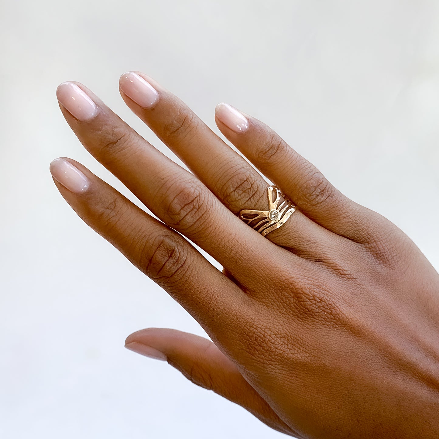 Gold Diamond Winged Ring