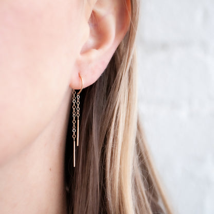 Horseshoe Chain Threader Earrings
